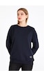MMetalic Kadın Lacivert Renk Basic Bisiklet Yaka Sweatshirt