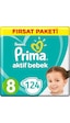 Prima Bebek Bezi Aktif Bebek 8 Beden 17+ KG 4 x 31 124 Adet 4'lü