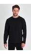 MMetalic MTLCE68 Çift Bisiklet Yaka Standart Rahat Kesim Erkek Sweatshirt - Siyah