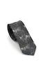 Gaffy Gri Desenli Füme Dokuma Kumaş Mendilli Slim Fit Kravat // Sdk-2613-3 Gri