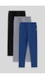 Tommylife Standart Fit Basic 3lü Paket Siyah-gri-indigo Kız Çocuk Tayt - 75047 Siyah-indigo-gb Melanj