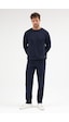 Mmetalic Lacivert Relaxed Fit Bisiklet Yaka Sweatshirt Düz Paça Erkek Eşofman Takımı Mtlce3847