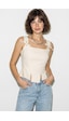 Kadın İp Detaylı Korse Dokuma Bluz 4218 60286375 - Krem