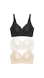 Cottonhill Seamless Bra - Slight Lazer Kesim Dikişsiz Dilim Detaylı Balensiz Kadın Sütyen 3'lü Paket Çok Renkli