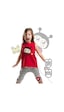 Kırmızı Uğurböceği Çizgili Kız Çocuk Yazlık T-Shirt Kapri Şort Takım Kırmızı Uğurböceği Çizgili Kız Çocuk Yazlık T-Shirt Kapri Şort Takım