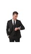 Deepsea Erkek Siyah Slim Fit 3 Lü Takım Elbise Kareli Ekose Desenli Yelekli Şık Takım 2600517