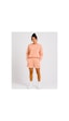 Herkesemoda Hüppy Baskılı Kadın Oversize Şortlu Sweatshirt Eşofman Takımı Pudra