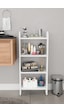 Alpaevmobilya Modern 4 Raflı Oval Kesim Banyo Düzenleyici Raf Metal Ayaklı Çok Amaçlı Raf Banyo Dolabı Açık Dolap Beyaz