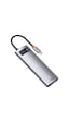 Baseus Metal Gleam 8in1 Multifonksiyonel Type-C Hub Dock Station