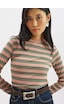 Manuka Uzun Kol Çizgili Body Pembe Ss26bdy00001-78