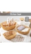 Porsima 302b 3lü Düzenleyici Oval Hasır Sepet Seti Ekmeklik Sepet