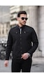 Mero Life Erkek Siyah Su Ve Rüzgar Geçirmez Slim Fit Astarlı Mevsimlik Mont Siyah
