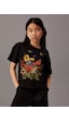 Uyguntarz Çocuk Çiçekler Baskılı Pamuklu Tshirt Siyah Uyguntarz Çocuk Çiçekler Baskılı Pamuklu Tshirt Siyah