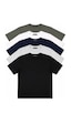 Classics Men Relaxed Fit Basic Kısa Kol Tişört 5'li Siyah-Laci-Beyaz-Gri-Haki