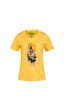 2as Alone Baskılı V Yaka Kadın T-shirt 413 Sarı