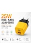 25w Hızlı Şarj Adaptörü Type-c + Usb Çift Girişli Akıllı Şarj Başlığı Kompakt Tasarım
