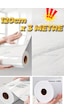 120cm X 3 Metre 1 Adet Parlak Beyaz Mermer Desenli Yapışkanlı Duvar Paneli Kağıdı Banyo Wc Döşeme Beyaz - Gri