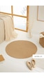 Ocean Home Textile Naturel Jüt  Halı Kilim 80 Cm Çap