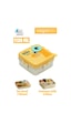 Vagonlife Lunch Box 1120 Ml Sızdırmaz,karışmaz Üç Bölmeli Sos Kaseli Yeni Nesil Sefer Tası-fflbox10082 Sarı