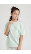 Fyk Kids Kız Çocuk Yuvarlak Yaka Penye T-shirt Mint Yeşil