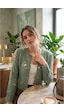 Sayzen Your Shine Dantel Desenli Gold Düğmeli Basic Ceket Çağla