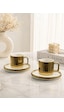 2 Kişilik Porselen Çizgili Modern Kahve Fincanı Takımı Seti 100ml Gold 2 Kişilik Porselen Çizgili Modern Kahve Fincanı Takımı Seti 100ml Gold