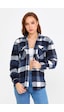 Tarz Cool Kadın Mavi Slim Fit Cepli Ekoseli Oduncu Gömlek-kkkodg001r01s Mavi