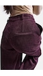 Kadın Bordo W6-52 Straight Crop Pürüzsüz Velvet Kadife Kumaş Pantolon