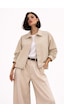 Kadın Oversize Basic Gabardin Mevsimlik Polo Yaka Ceket-385 Taş