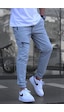 Madmext Boyalı Gri Fermuar Detaylı Paraşüt Jogger Pantolon Boyalı Gri