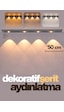 50cm Sensörlü Şarjlı Led Dekoratif Lamba Geçmeli 3 Farklı Renk Şerit Led Çok Renkli