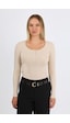 Hdm Kadın Bej Uzun Kollu Fitilli Patlı Çıtçıtlı Basic Örme Bluz - H6172 Hdm Kadın Bej Uzun Kollu Fitilli Patlı Çıtçıtlı Basic Örme Bluz - H6172