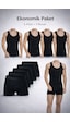 Qulat Erkek Atlet Boxer Seti 10 Lu Ekonomik Paket 5 Atlet + 5 Boxer Pamuklu İç Giyim Siyah