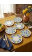 Limon 6'lı Handmade Stackable Seramik Pasta Tabak Seti - Premium Sunum & Kahvaltı Takımı - 20 Cm Beyaz
