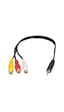 3.5Mm Stereo 4 Boğumlu / 3 Rca Dişi 30 Cm Kablo