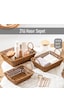 Porsima 301c 3lü Düzenleyici Dikdörtgen Hasır Sepet Seti Ekmeklik
