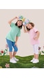 Denokids Kız Çocuk Tayt 2'li Paket Pamuk Krem ve Mavi Tayt Yazlık
