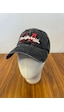 Hamze Vintage Yıkamalı Eskitme Model İthal Nakışlı Unisex Cap Şapka Siyah