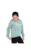 Toontoy Kız Çocuk Baskılı Kanguru Cepli Sweatshirt Yeşil