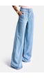 it's basic Kadın Mavi 1s6-3 Süper Palazzo Fit Viskon Özel Kumaş Dökümlü Denim Jean