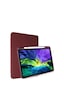 Fuchsia Galaxy Tab S10 Lite 10.9 İnç İle Uyumlu Kalem Bölmeli Katlanabilir Standlı Tri Folding Tablet Kılıfı Kapaklı Kılıf