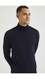 Lacivert Erkek Slim Fit Yarım Balıkçı Yaka Akrilik-pamuk Karışımlı Basic Triko Kazak Lacivert