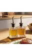 Porsima Dhz90112 2li Bambu Standlı Sızdırmaz Cam Yağlık Sirkelik Yağdanlık 100+100 Ml