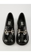 Selin Shoes Hily Gold Aksesuar Detay Kadın Loafer- Siyah Rugan