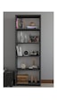 5 Raflı Kitaplık Dekoratif Çok Amaçlı Düzenleyici Raf 150 Cm Salon Çalışma Odası Raf Antrasit