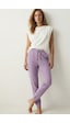 Elemge %100 Pamuk Compact Penye Süprem Kadın Pijama Altı Cepli Regular Fit Manşet Paça Esnek Terletmez Lila