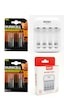 Avec Hızlı Şarj Cihazı + Duracell 2500mah Şarjlı Kalem Pil 4 Adet
