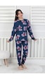 Tangled Hearts Desenli Kız Çocuk Pijama Takımı 8-13 Lacıvert