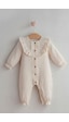 Cantoy Vintage Dantel Detaylı Müslin Bebek Tulumu Ekru