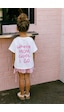 Monila Unisex Çocuk Pamuklu Bisiklet Yaka Sırtı Baskılı T-shirt Pembe